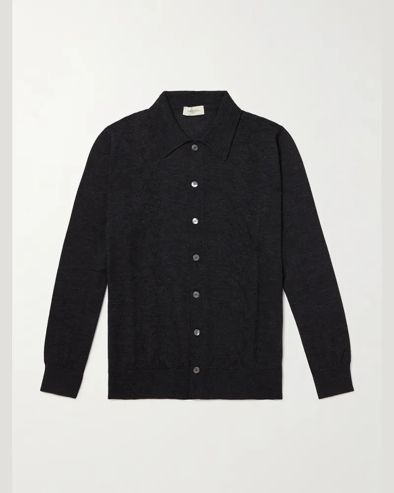 PIACENZA 1733 Cardigan aus Pointelle-Strick Grau