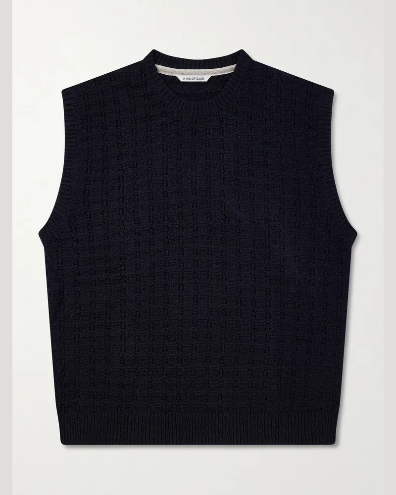 A Kind Of Guise Tembe Cable-Knit Cotton Vest Black
