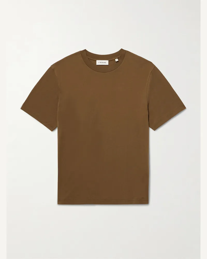 Frame Denim Supima Cotton-Jersey T-Shirt Brown