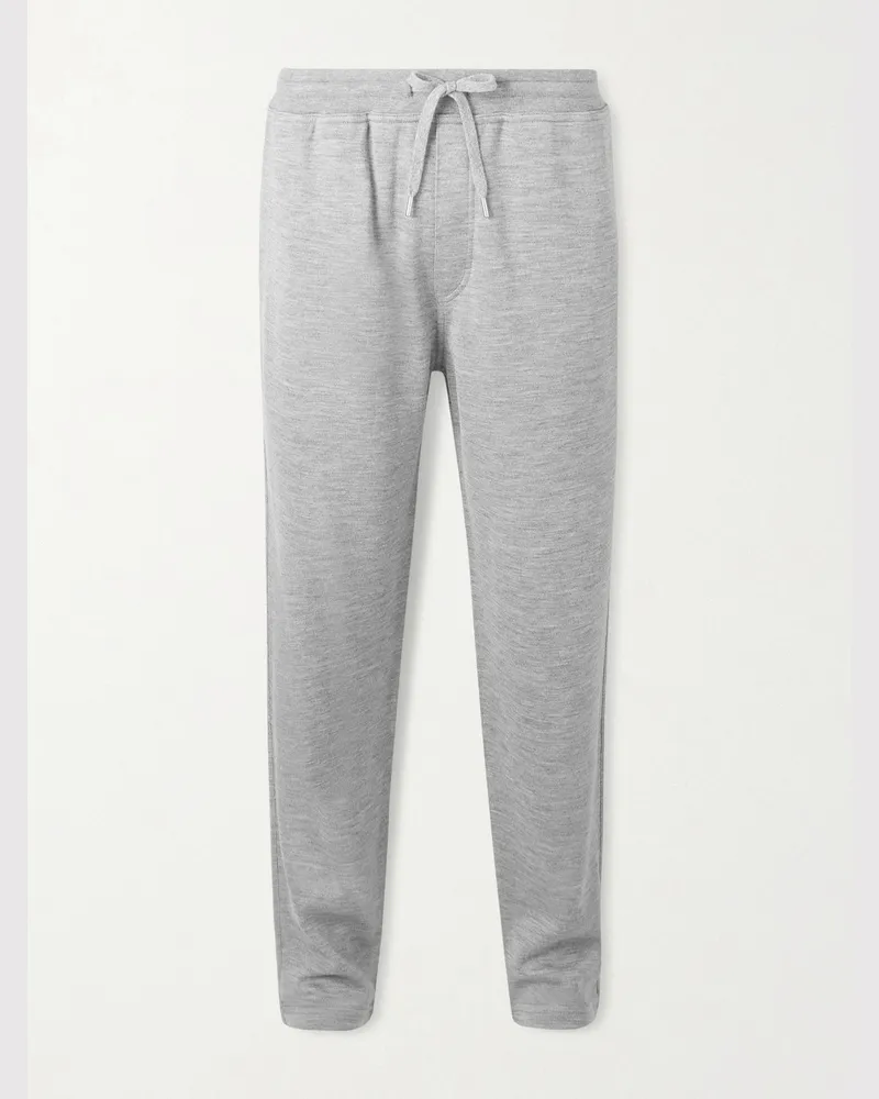 Brunello Cucinelli Tapered Cashmere-Blend Jersey Sweatpants Gray