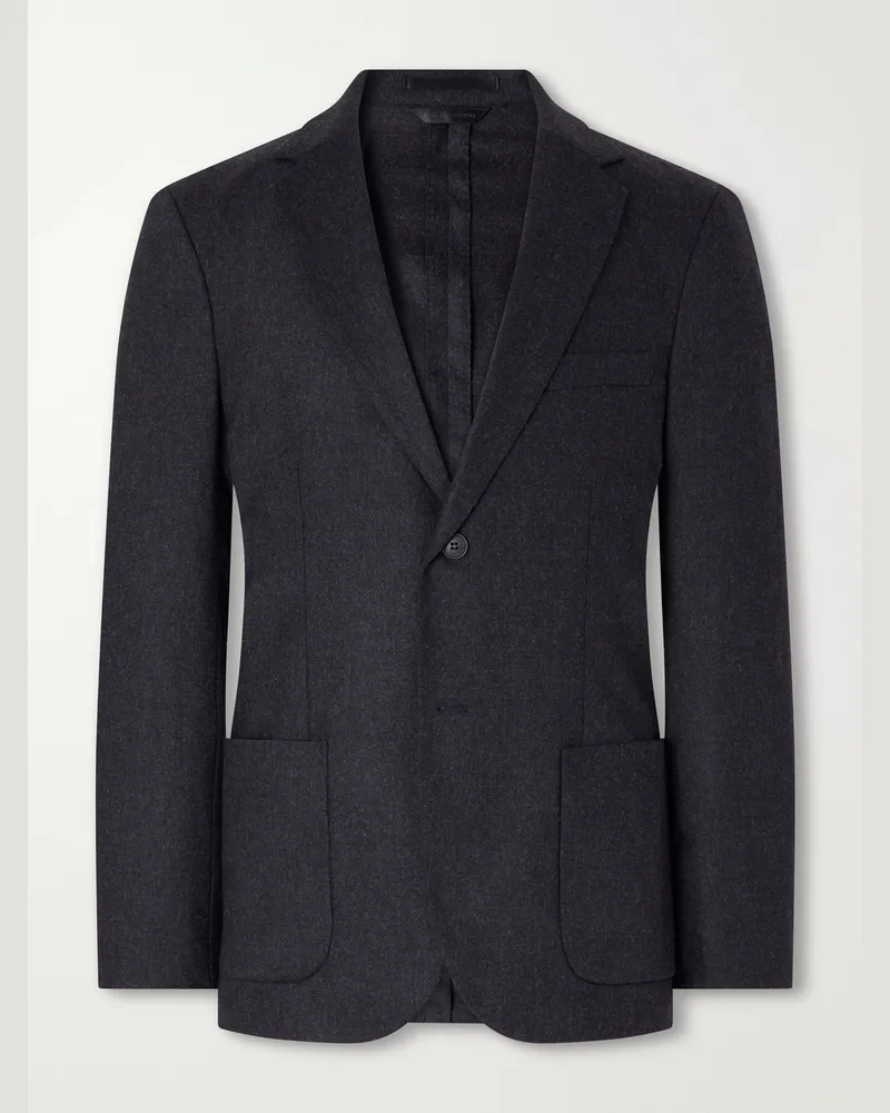 Sunspel Wool and Cashmere-Blend Flannel Suit Jacket Gray
