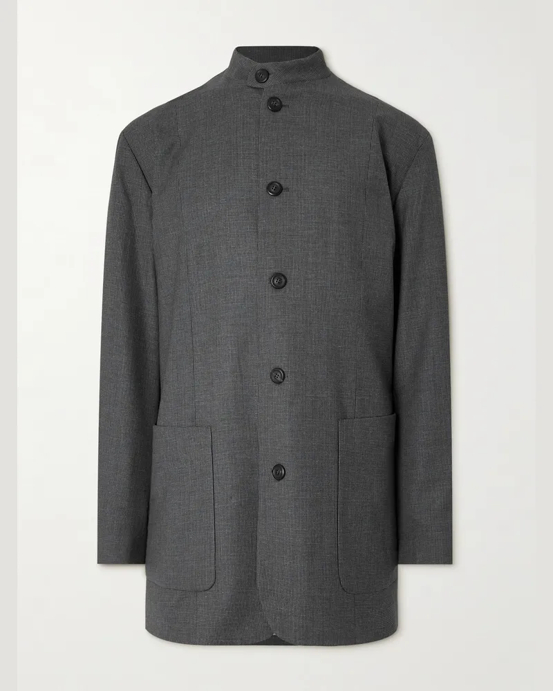 Our Legacy Emporio Armani Ampolla Oversized-Jacke aus einer Wollmischung mit Karomuster Blau