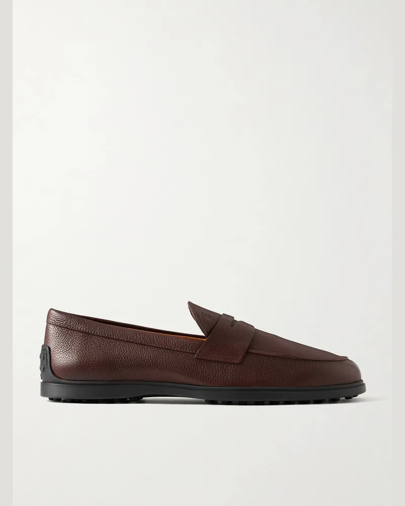 TOD'S Full-Grain Leather Penny Loafers Brown