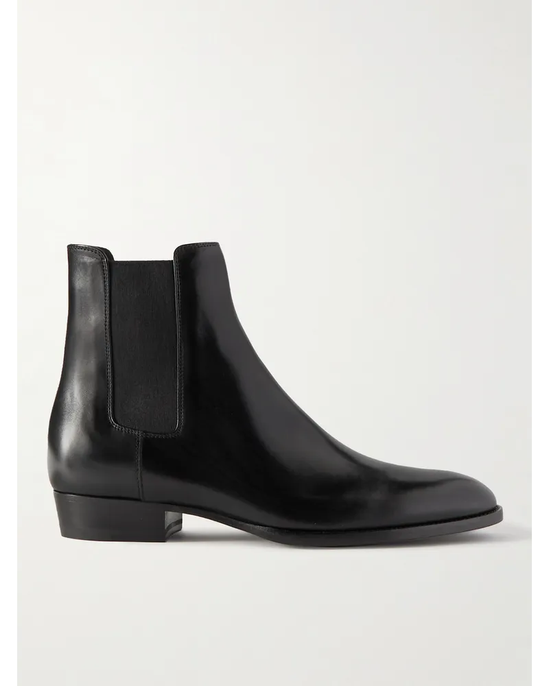 Saint Laurent Wyatt Chelsea Boots aus Leder Schwarz