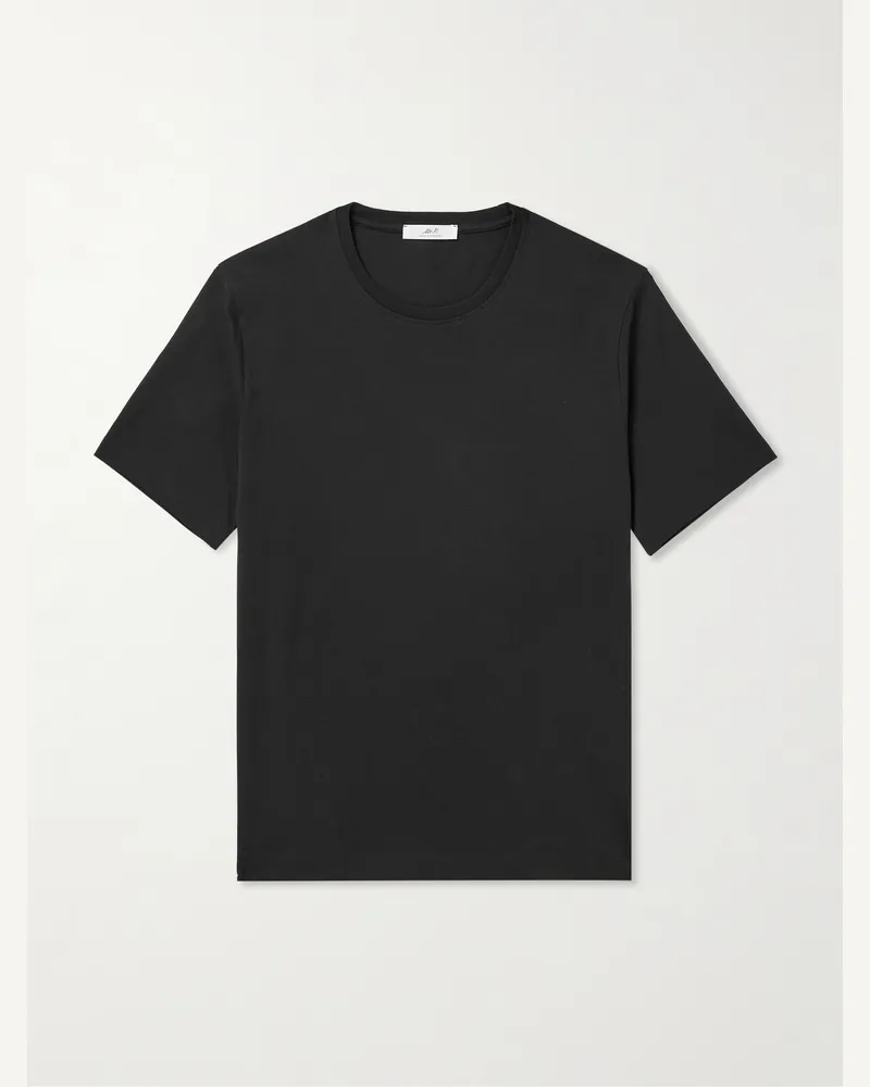 MR P. Leicht lockeres T-Shirt aus Jersey aus Bio- und recycelter Baumwolle Schwarz