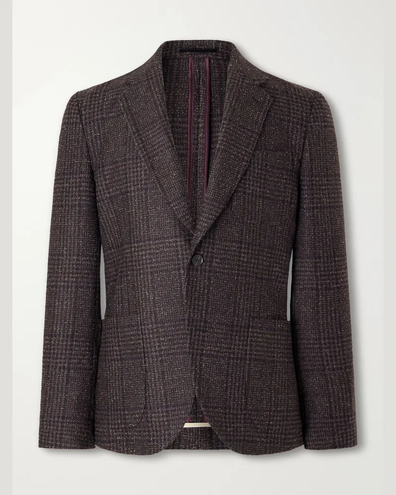 Paul Smith Wool-Blend Prince Of Wales Blazer Brown