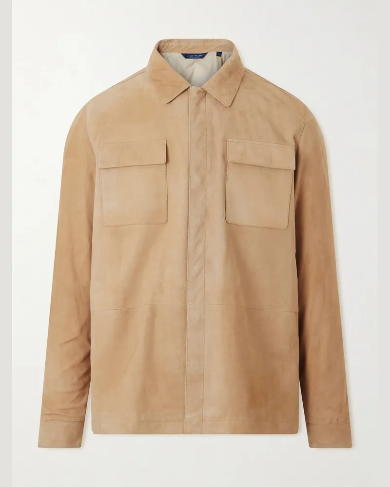 Peter Millar Featherweight Suede Jacket Brown