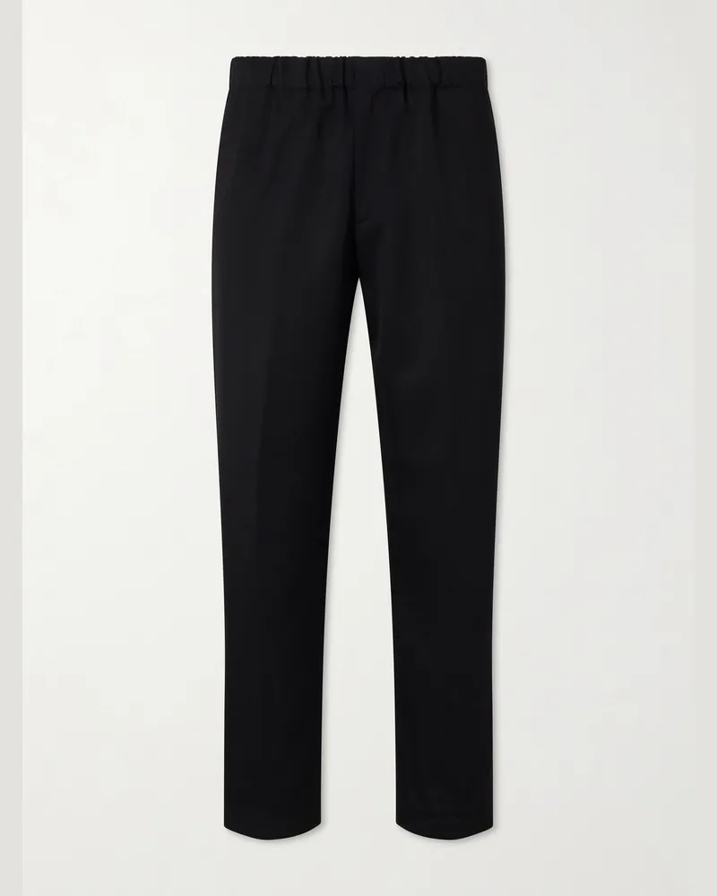 LARDINI Mid-rise Straight-Leg Wool-Twill Suit Trousers Black
