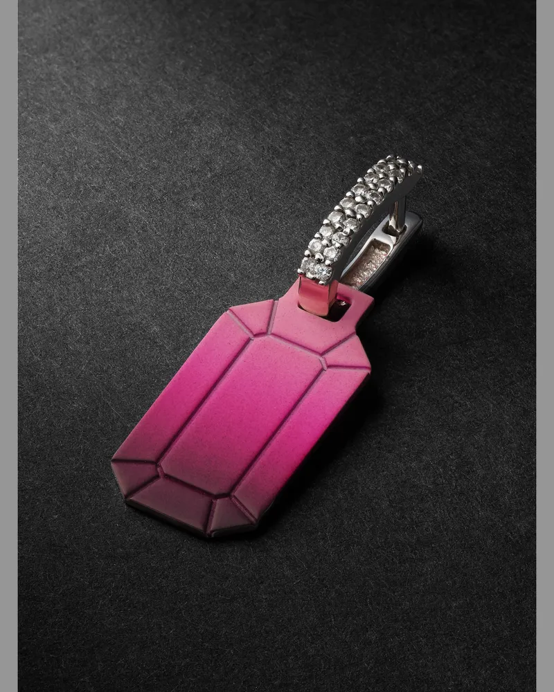 EÉRA Tokyo einzelner Ohrring aus Silber und Weißgold mit Diamanten Pink