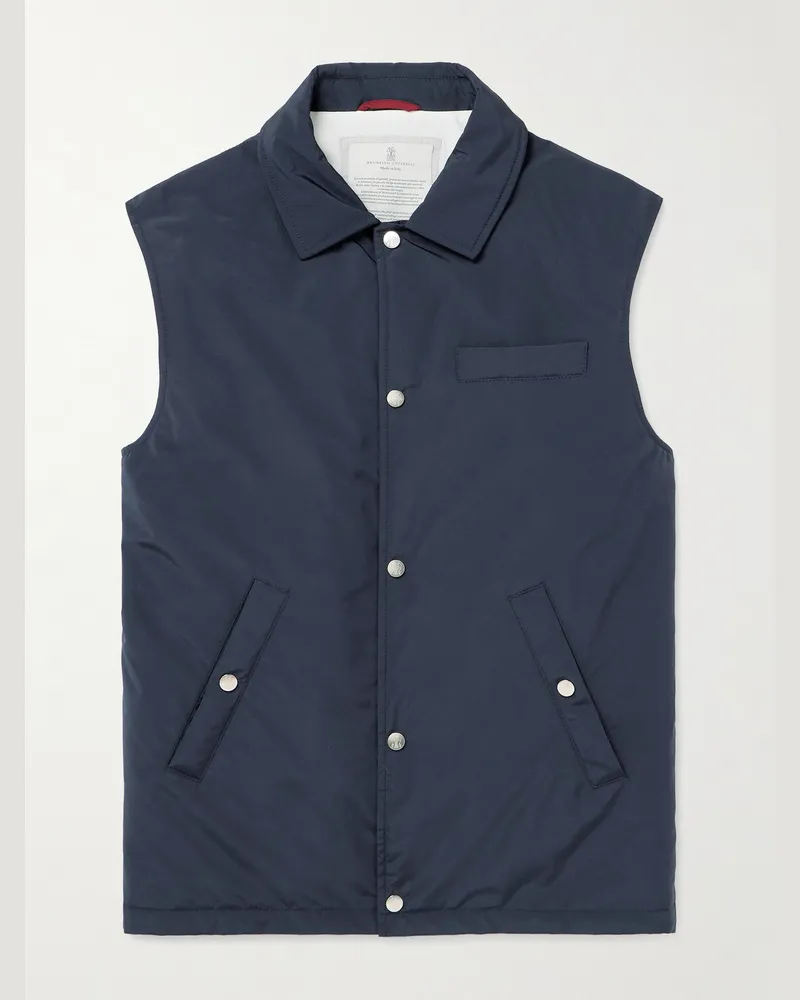 Brunello Cucinelli Weste aus Shell Blau