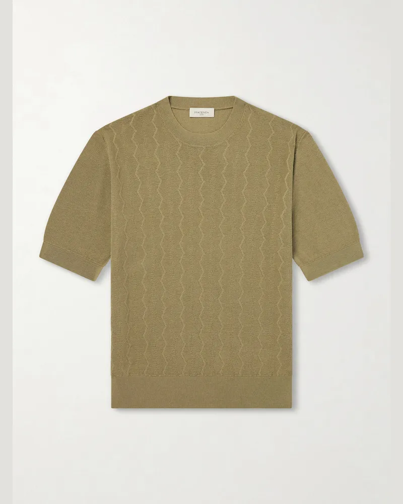 PIACENZA 1733 Knitted Silk and Cotton-Blend T-shirt Green