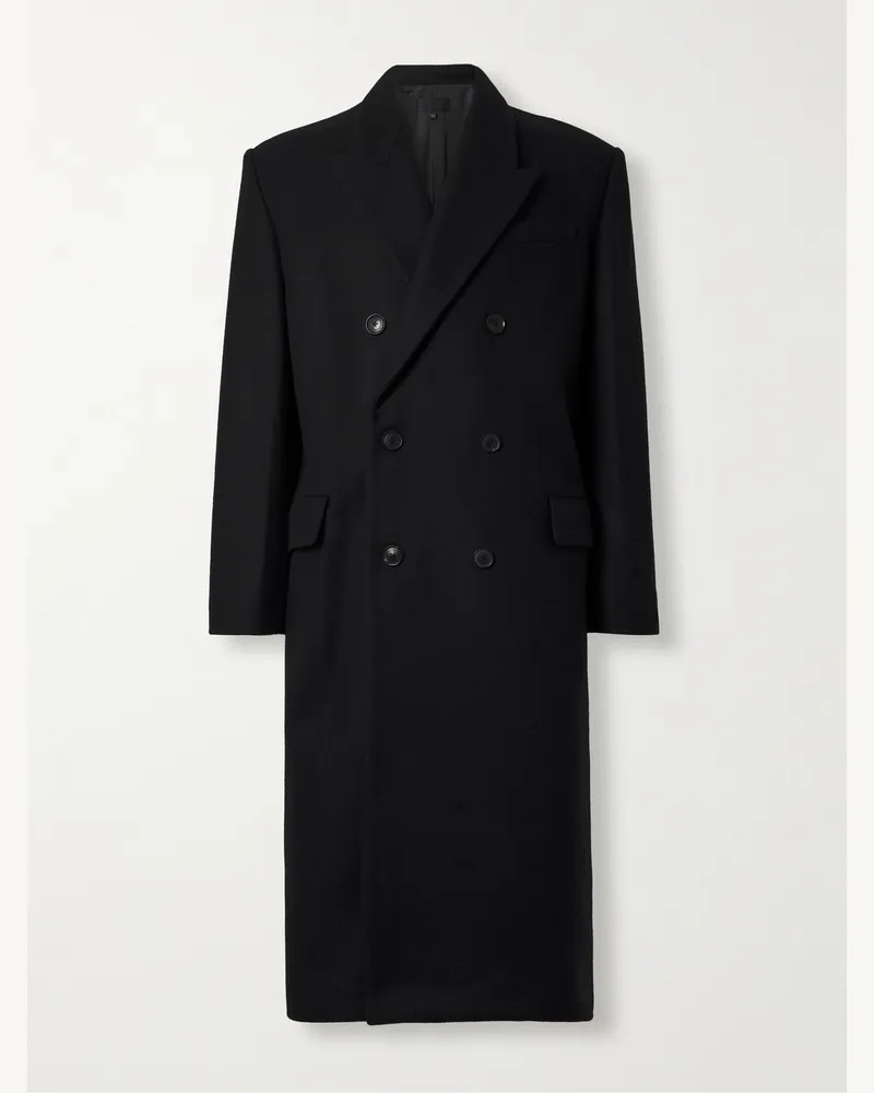 Nili Lotan Double-Breasted Wool-Blend Coat Black