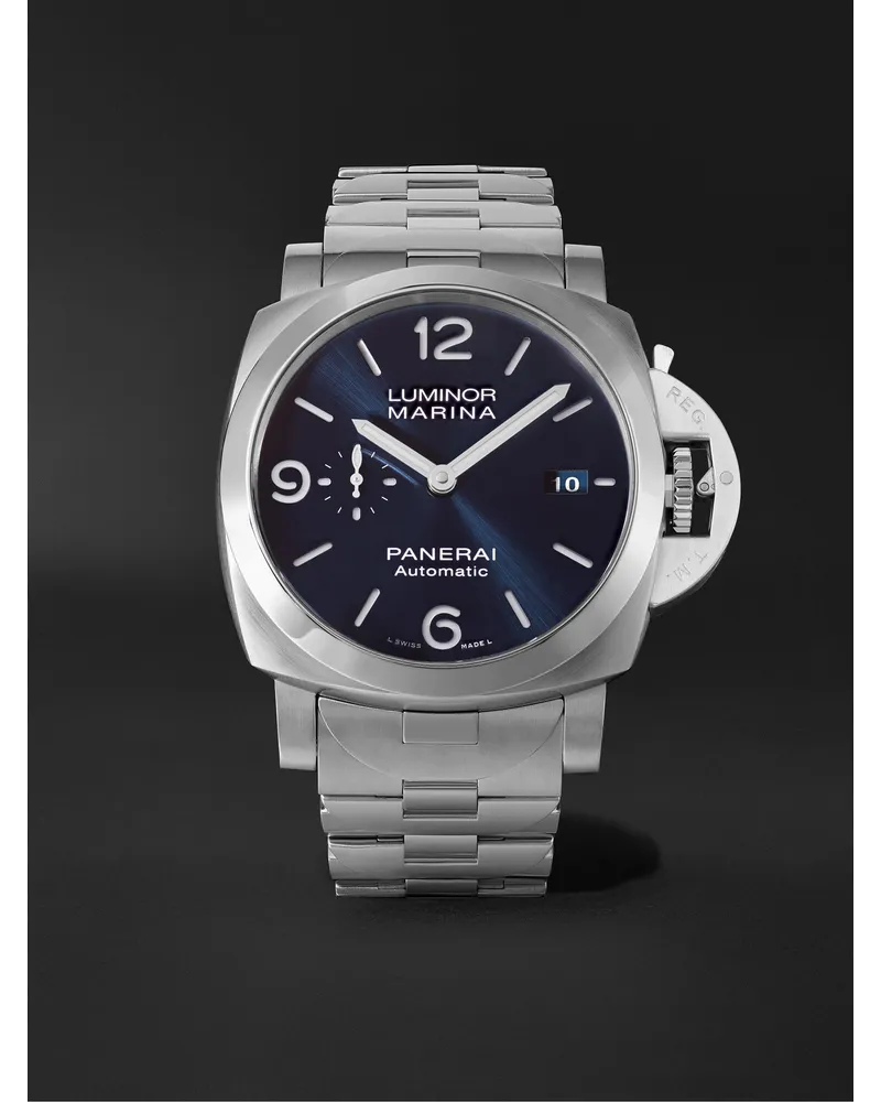 OFFICINE PANERAI Luminor Marina Specchio Blu 44 mm Uhr aus Edelstahl mit automatischem Aufzug, Ref.-Nr.: PAM01316 Blau