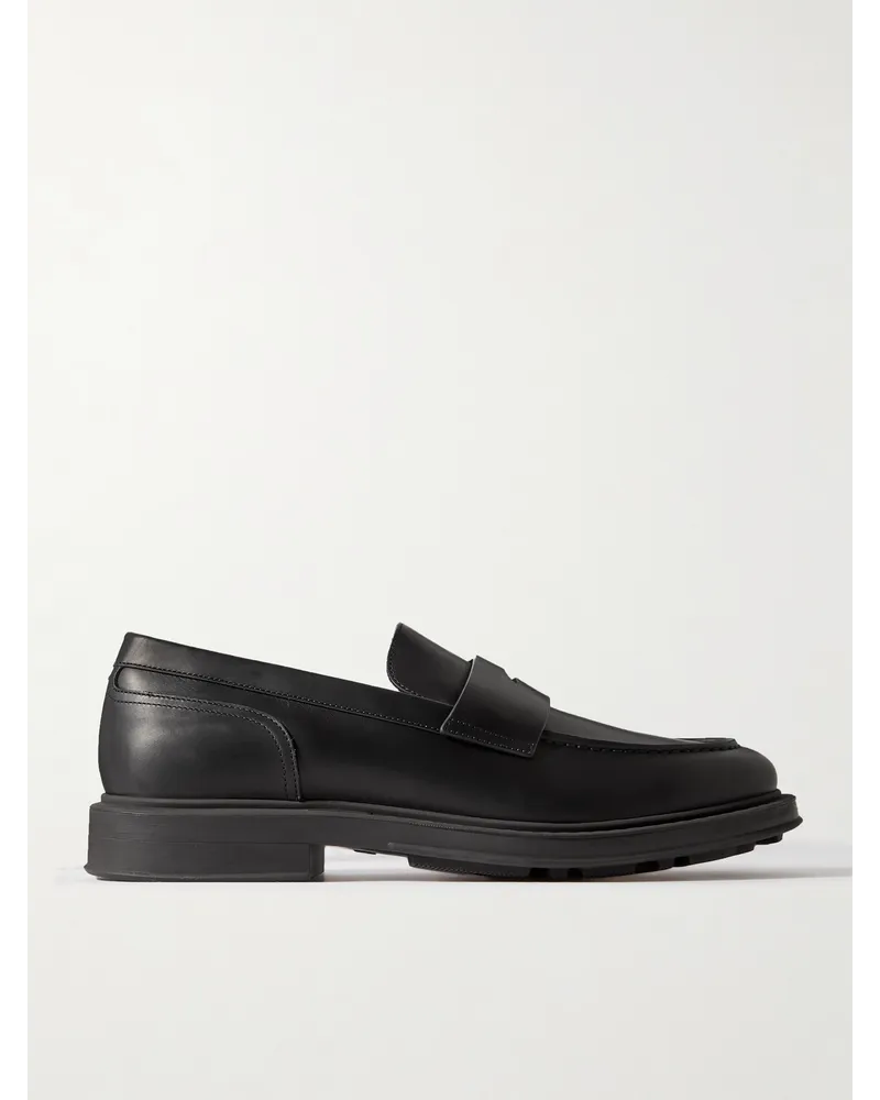 Loro Piana Travis Pennyloafers aus Leder Schwarz