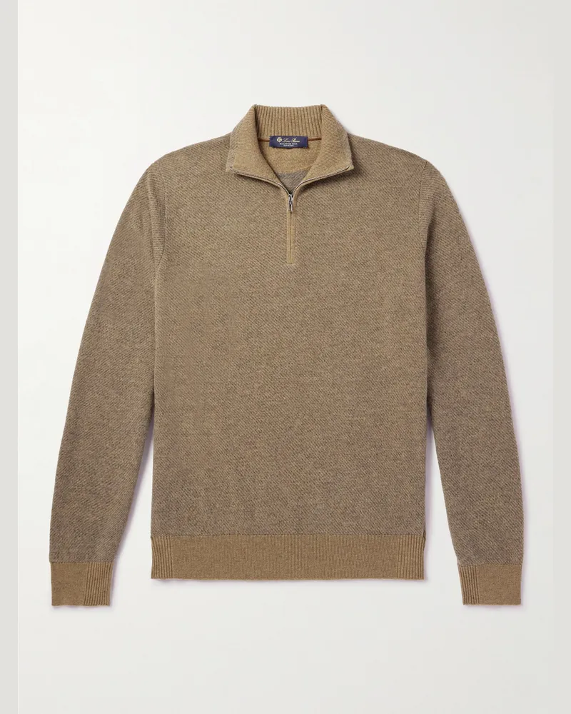 Loro Piana Pullover aus meliertem Kaschmir mit Streifen Neutral