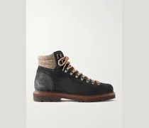 Waxed-Suede Hiking Boots