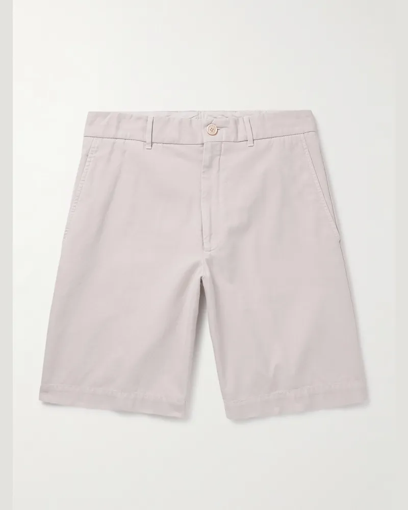 Brunello Cucinelli Gerade geschnittene Bermudashorts aus Baumwoll-Twill Neutral