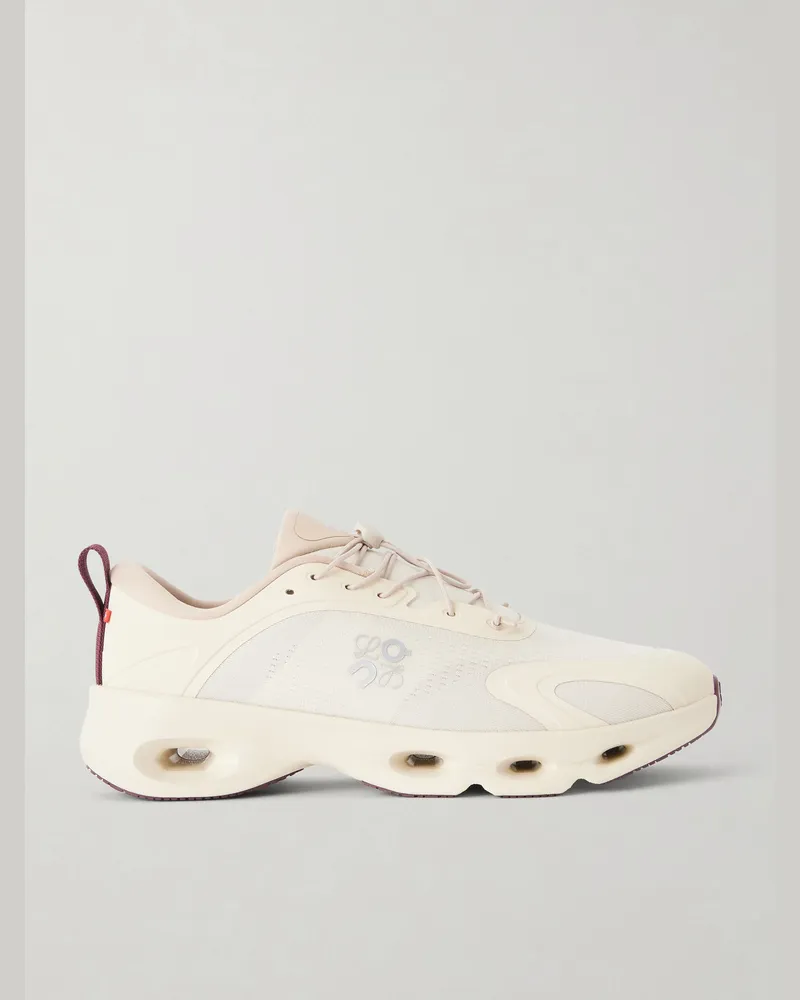 Loewe On Cloudsolo Rubber-Trimmed Mesh Sneakers Neutrals