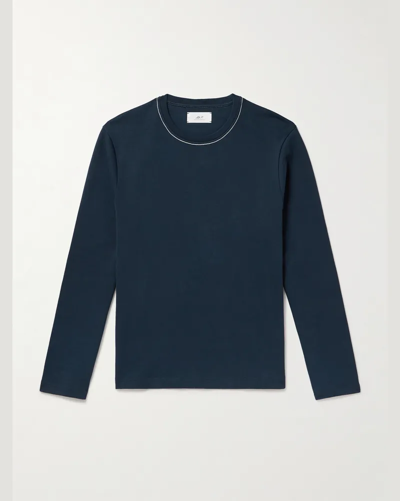 MR P. Oberteil aus Baumwoll-Jersey Blau