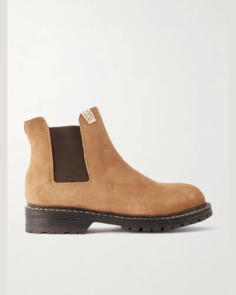 Visvim Gornergrat Mid-Folk Chelsea Boots aus Veloursleder Braun
