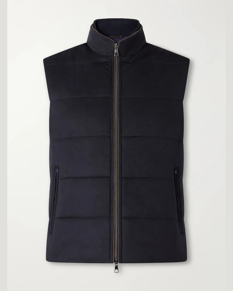 N.Peal Belgravia Quilted Cashmere Gilet Blue