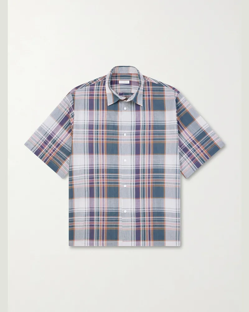 Kaptain Sunshine Checked Cotton-Gauze Shirt Green