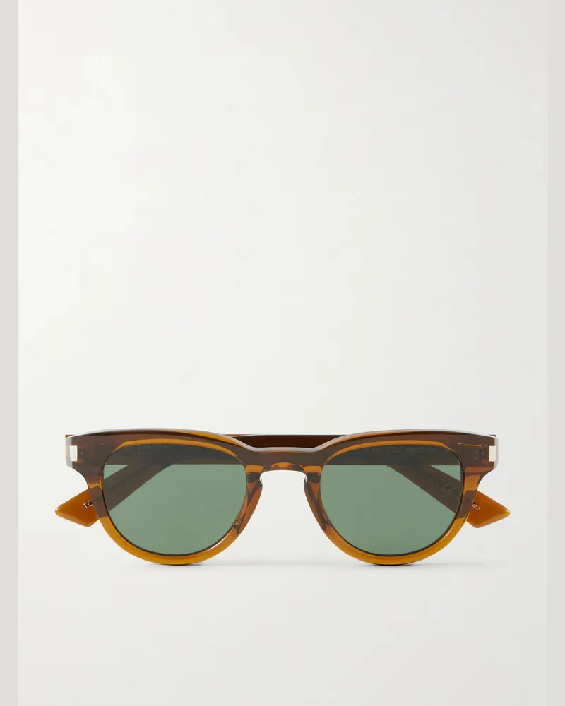 Saint Laurent Rounded-Frame Acetate Sunglasses Brown