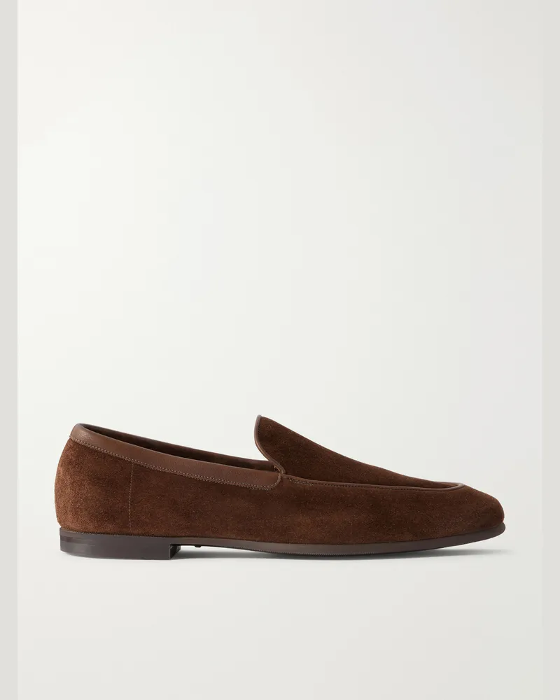 John Lobb Tyne II Suede Loafers Brown
