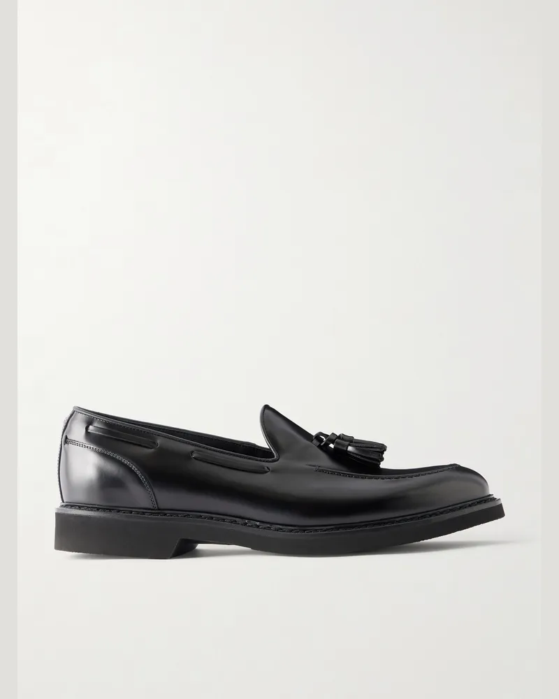 Canali Tasseled Leather Loafers Black