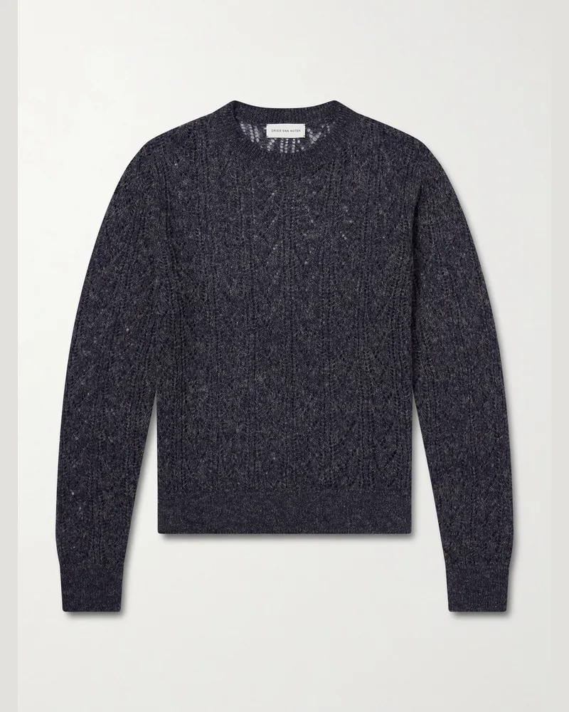 Dries van Noten Open-Knit Sweater Blue