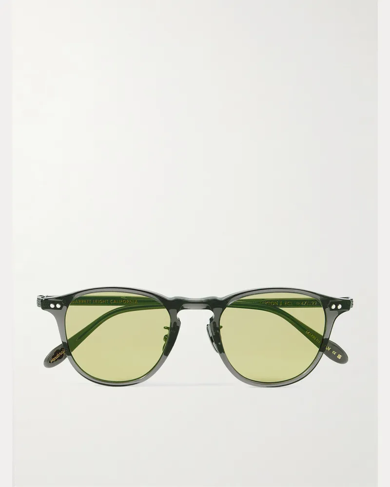 Garrett Leight Hampton J Sun Sonnenbrille mit rundem Rahmen aus Azetat Grün