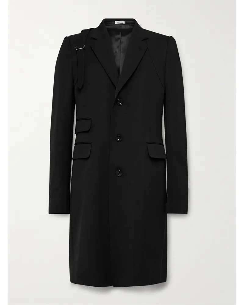 Alexander McQueen Schmal geschnittener Trenchcoat aus Woll-Twill Schwarz