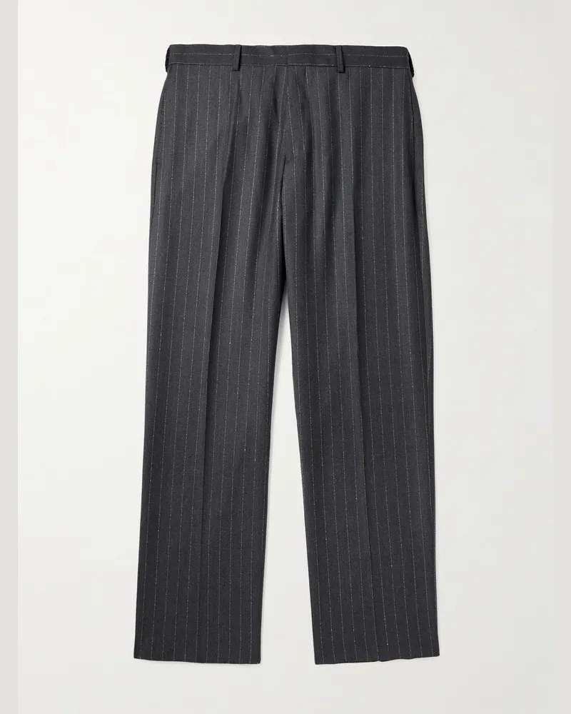 Paul Smith Gerade geschnittene Hose aus Wolle mit Nadelstreifen Grau