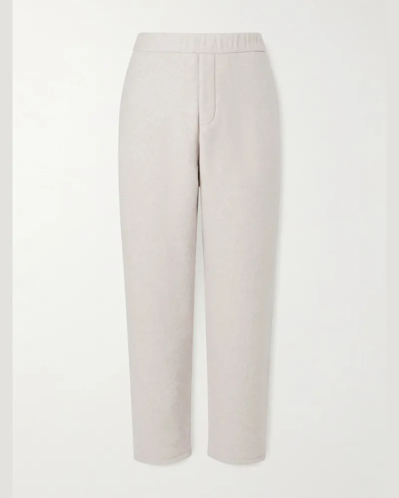Loro Piana Straight-Leg Wool-Blend Sweatpants Neutrals