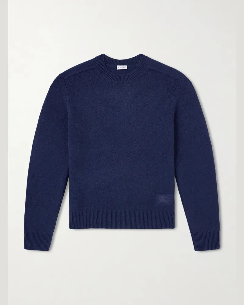 Burberry Cashmere-Blend Sweater Blue
