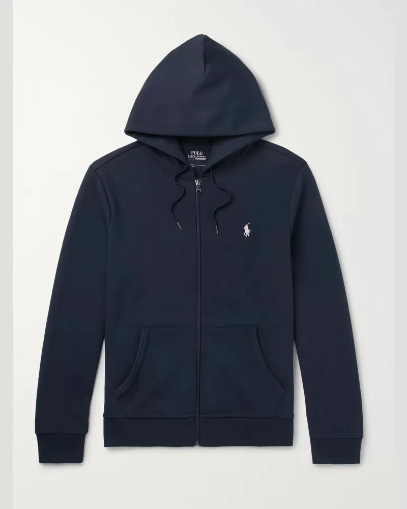 Ralph Lauren Jersey Zip-Up Hoodie Blue