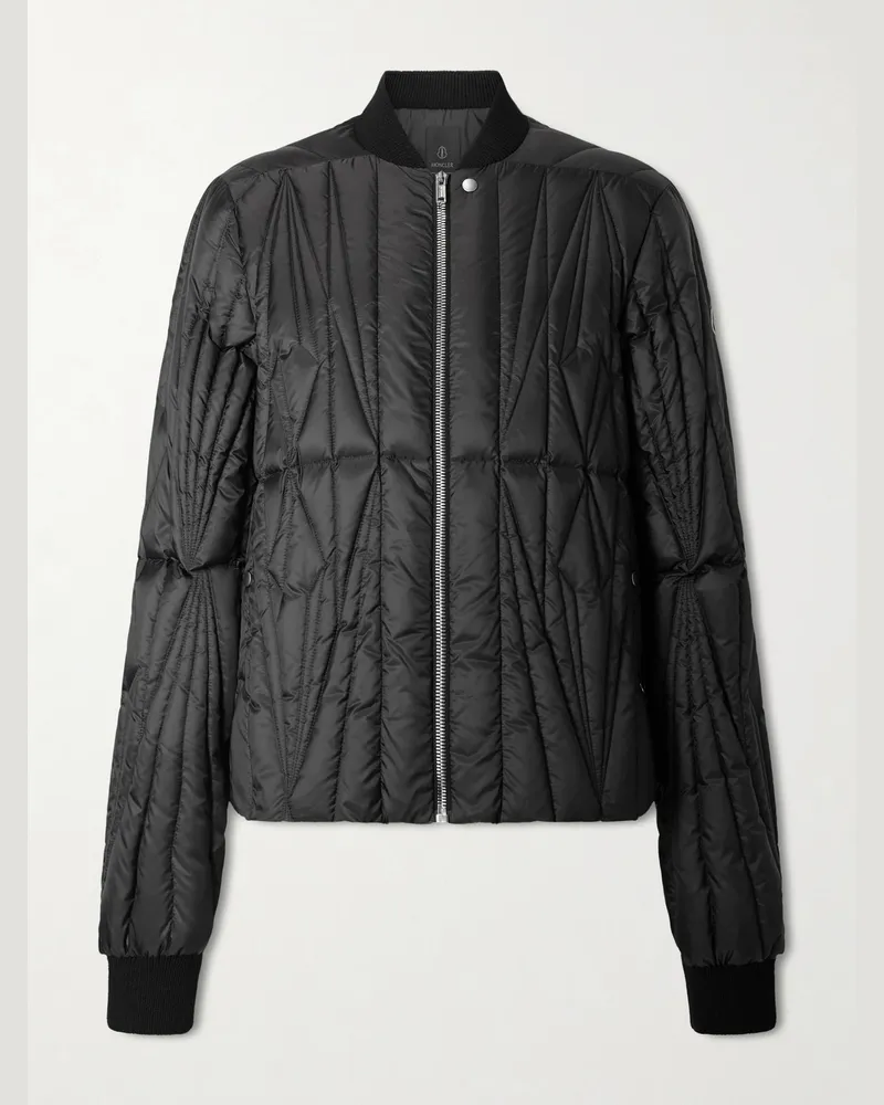 Rick Owens Moncler Logo-Appliquéd Quilted Shell Down Jacket Black