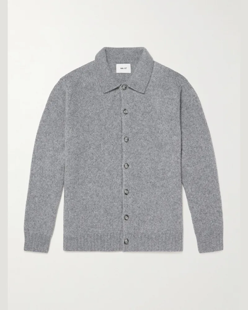 NN 07 Lee 6598 Merino Wool-Blend Cardigan Gray
