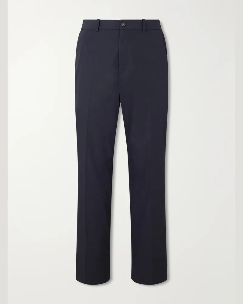 A.P.C. Dylan Straight-Leg Cotton-Poplin Trousers Blue