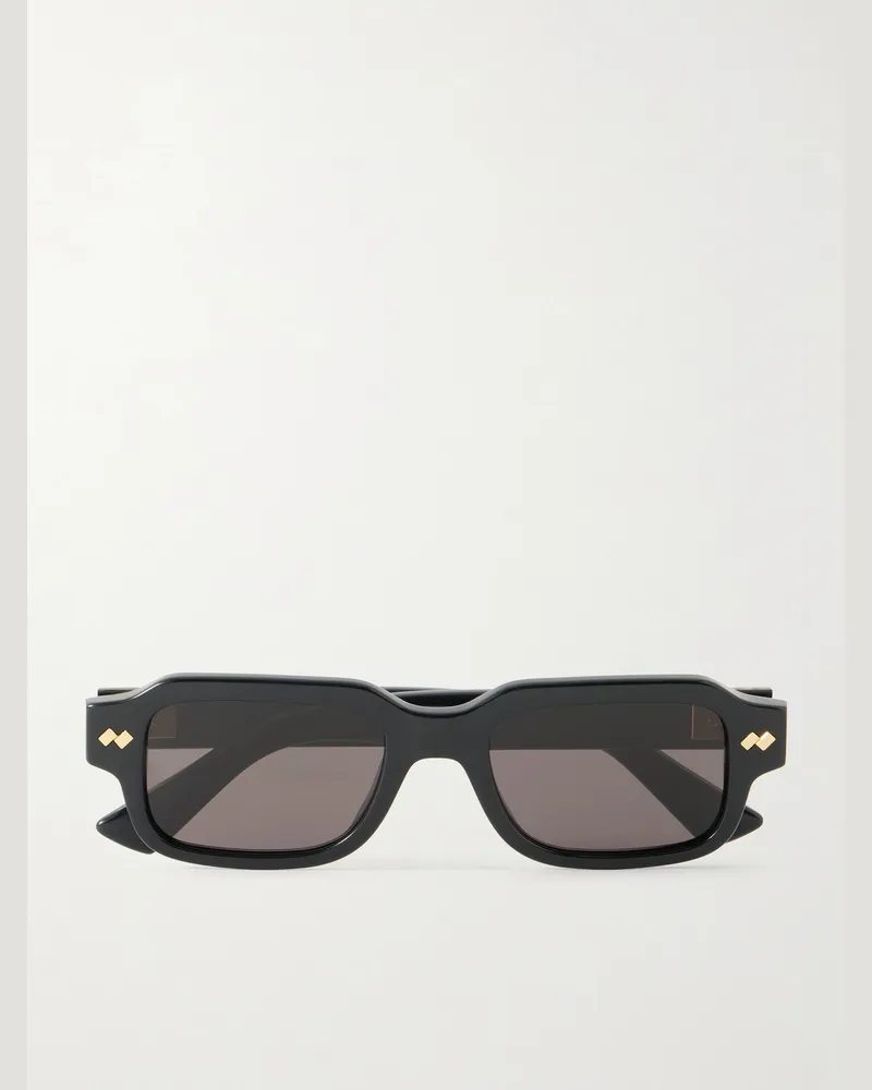 Bottega Veneta Intrecciato Square-Frame Recycled-Acetate Sunglasses Black