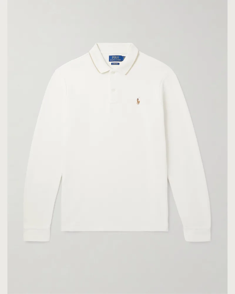 Ralph Lauren Oberteil aus Baumwoll-Jersey mit Logostickerei und Polokragen Neutral