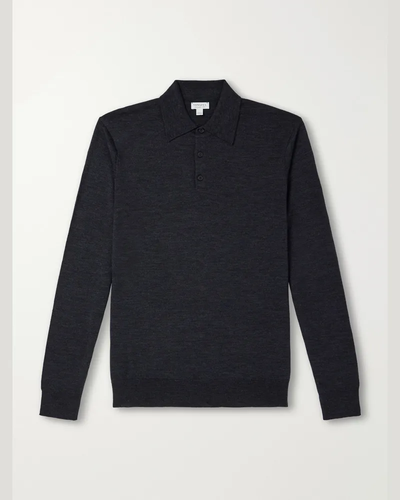 Sunspel Merino Wool Sweater Gray