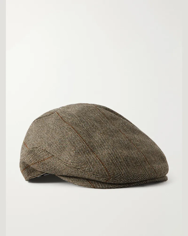 PURDEY Litton Herringbone Wool-Blend Hat Green