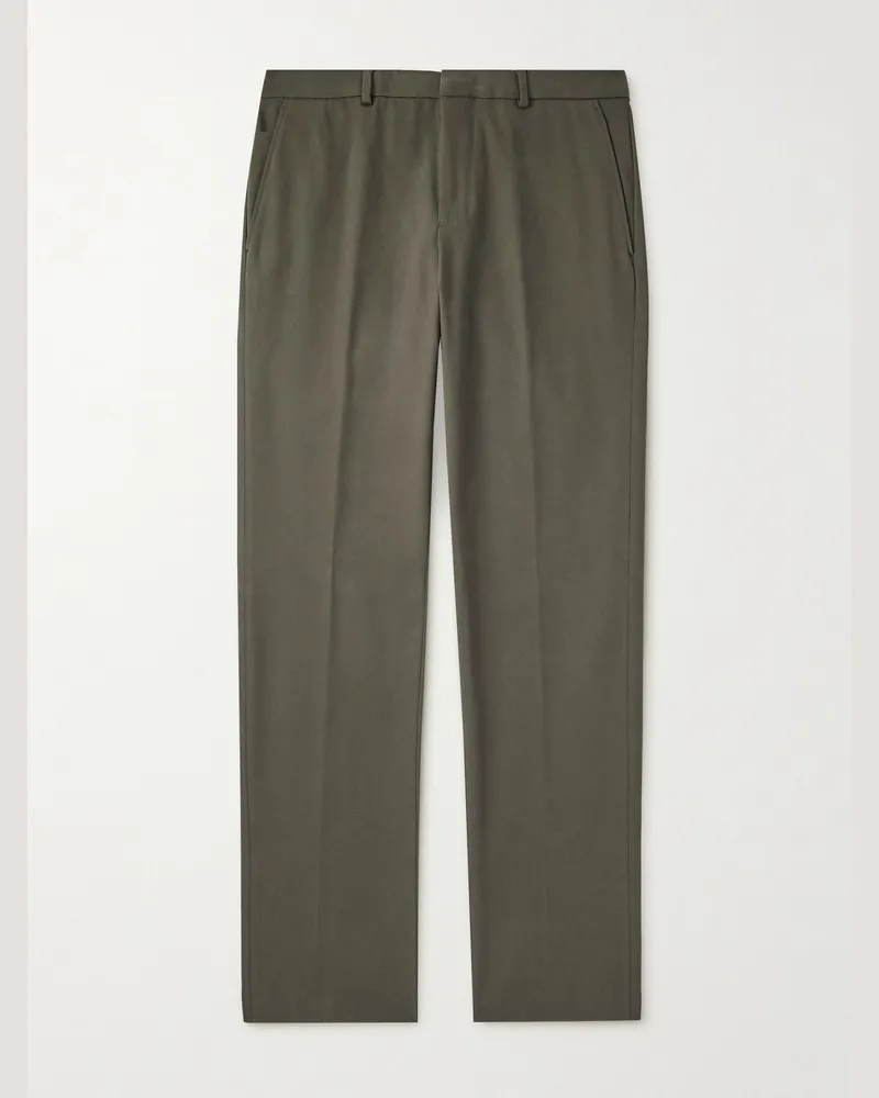 Loro Piana Jarno Austin gerade geschnittene Hose aus Stretch-Baumwoll-Twill Grün