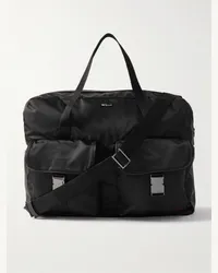 Kiton Weekender aus Nylon mit Besatz aus strukturiertem Leder und Logoapplikation Schwarz