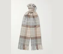 Schal aus Kaschmir mit Fransen und Karomuster