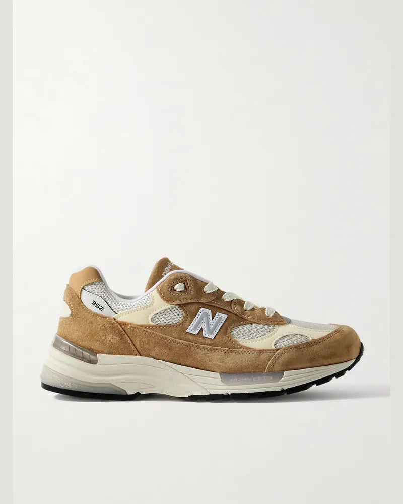 New Balance 992 Sneakers aus Veloursleder, Leder und Mesh Braun