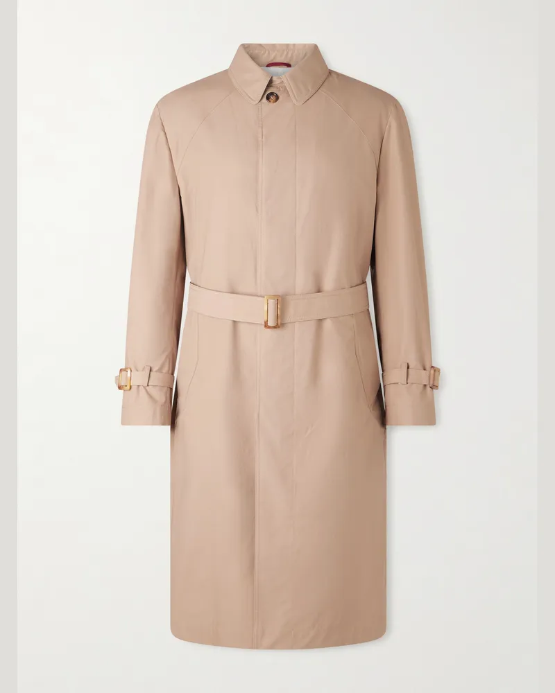 Brunello Cucinelli Trenchcoat aus einer Baumwollmischung mit Gürtel Braun
