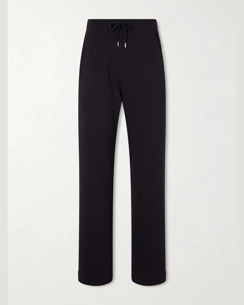 Dries van Noten Hamer Straight-Leg Cotton-Jersey Sweatpants Blue