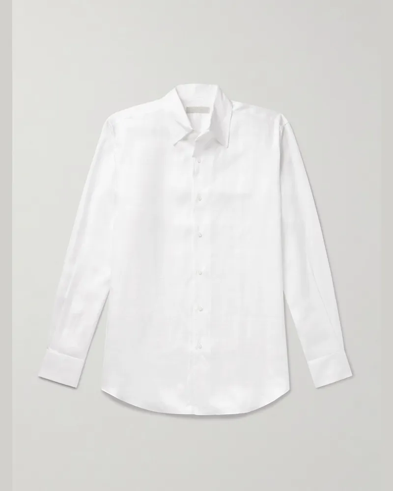 SAMAN AMEL Hemd aus Leinen Weiß